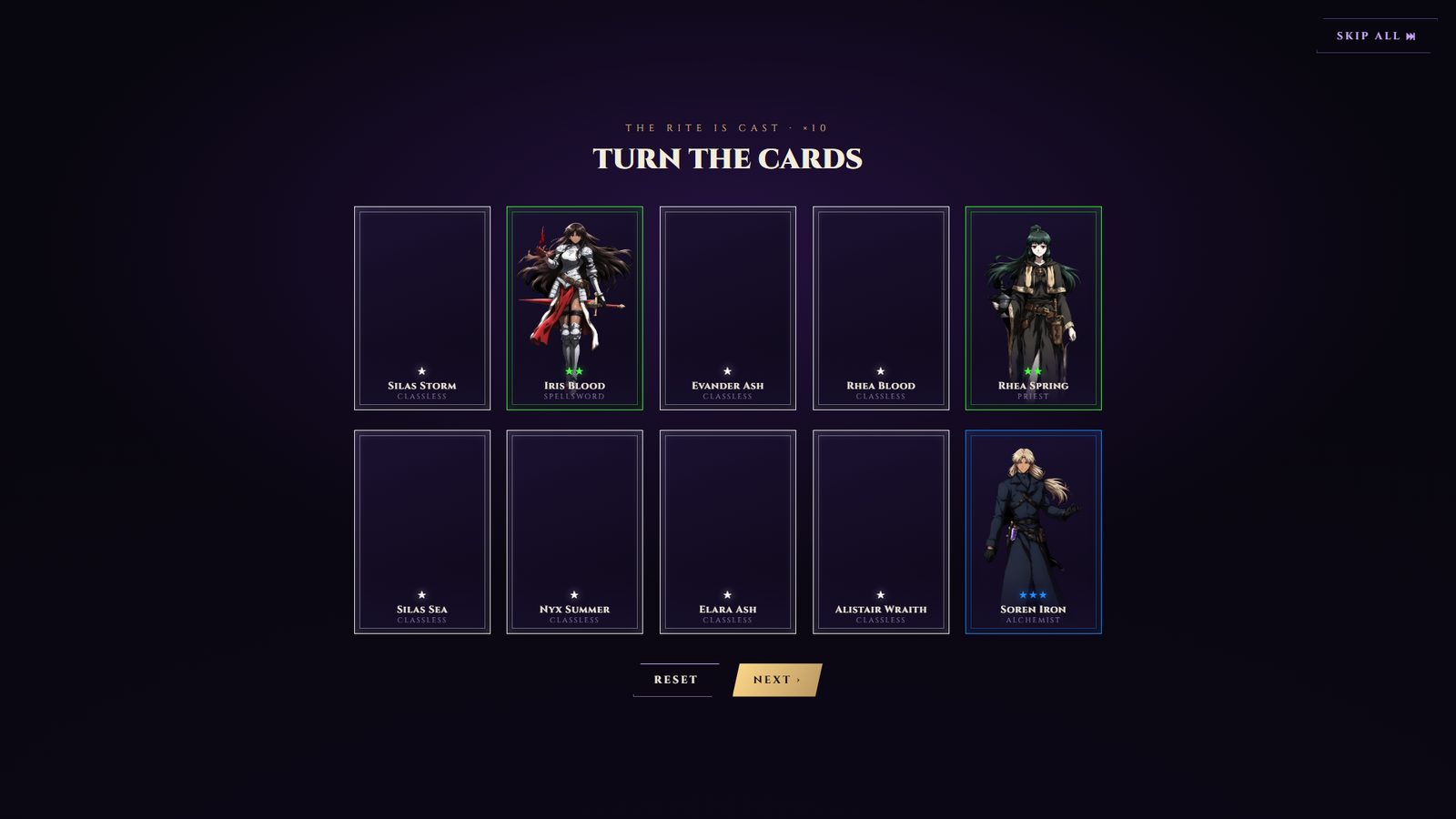 A ten-summon reveal